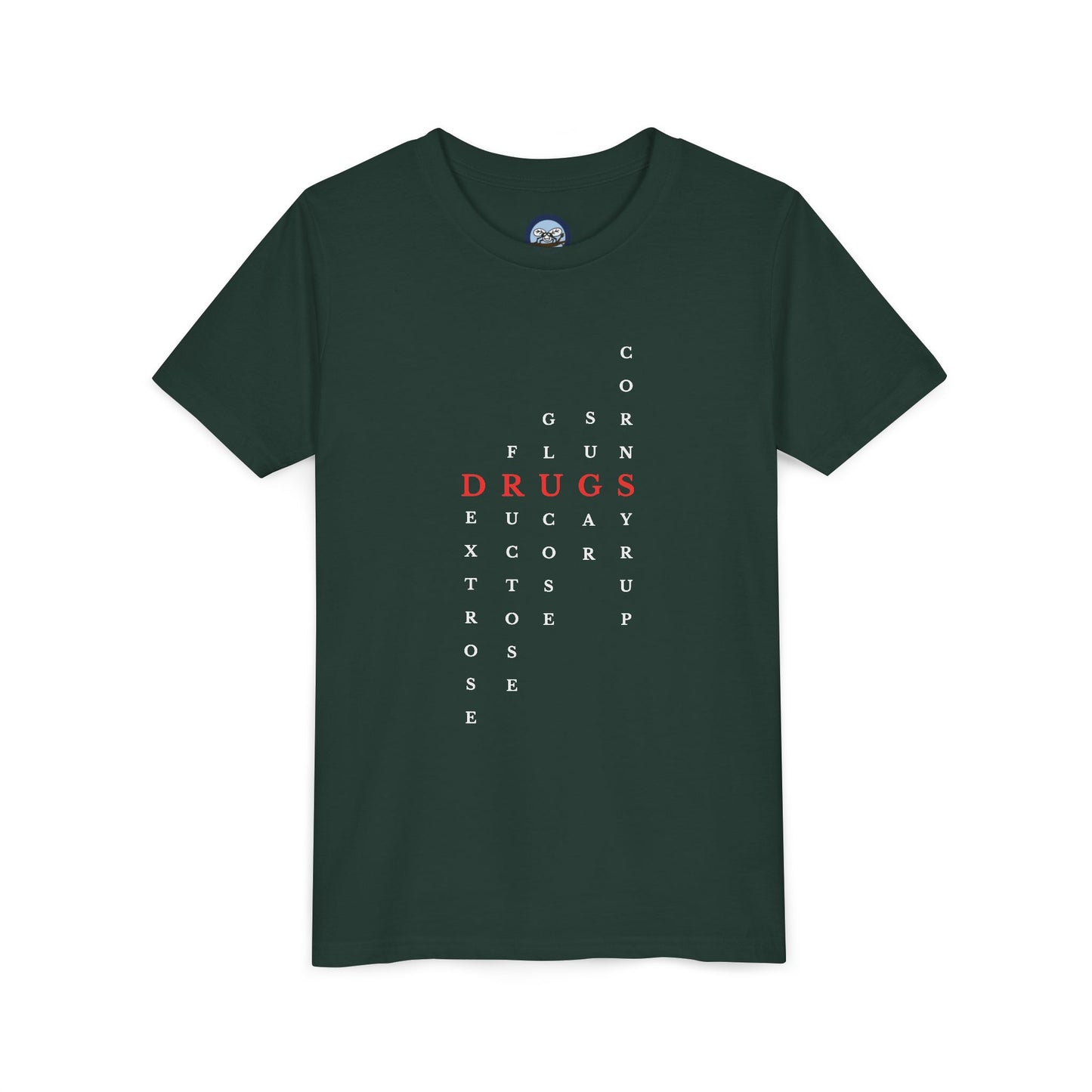 Youth DRUGS (Sugar) Acronym Short Sleeve T-shirt