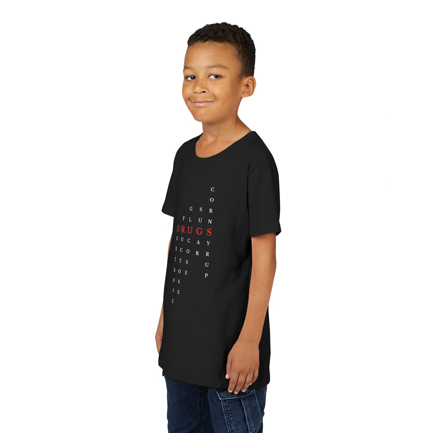 Youth DRUGS (Sugar) Acronym Short Sleeve T-shirt