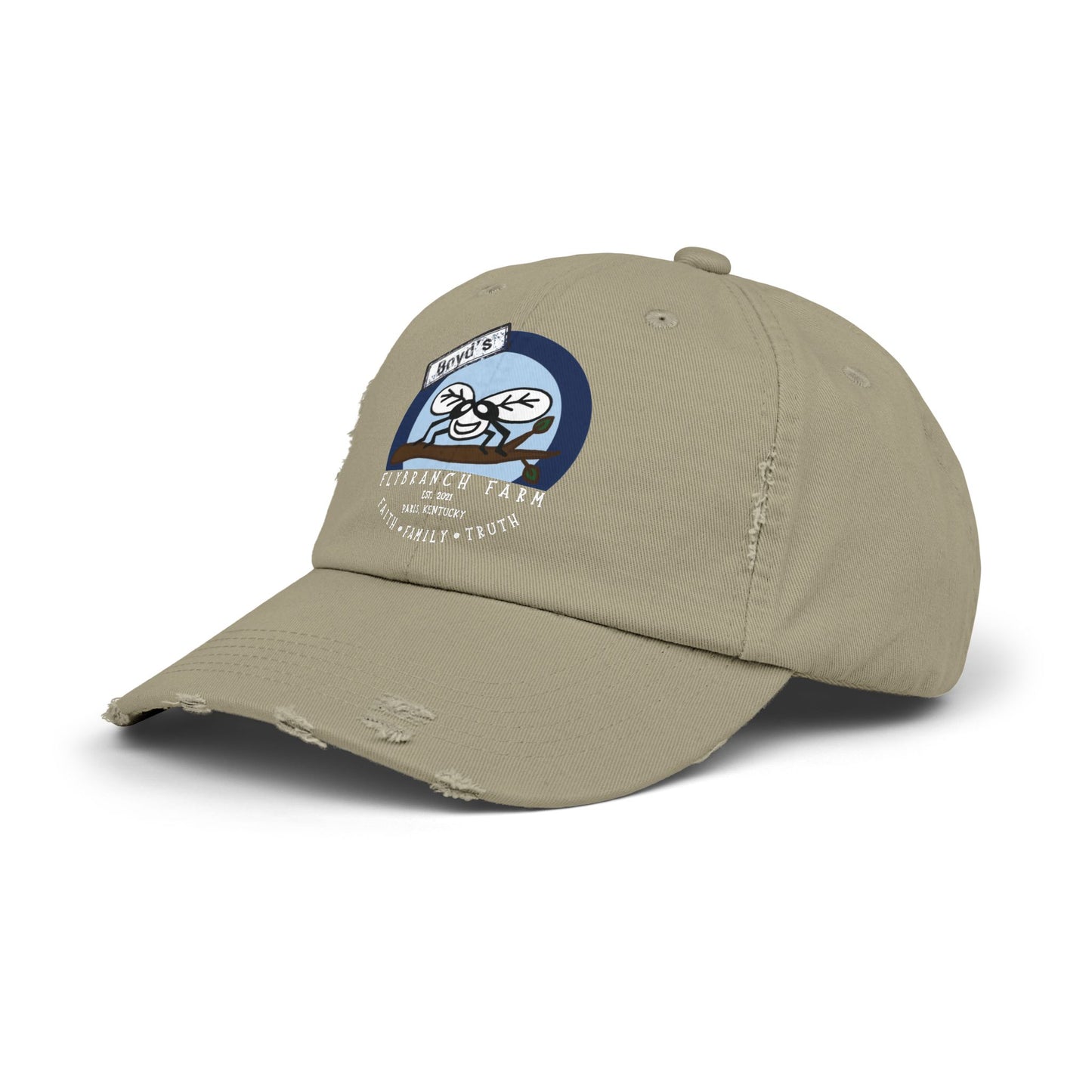 Flybranch Farm Logo Distressed Cap