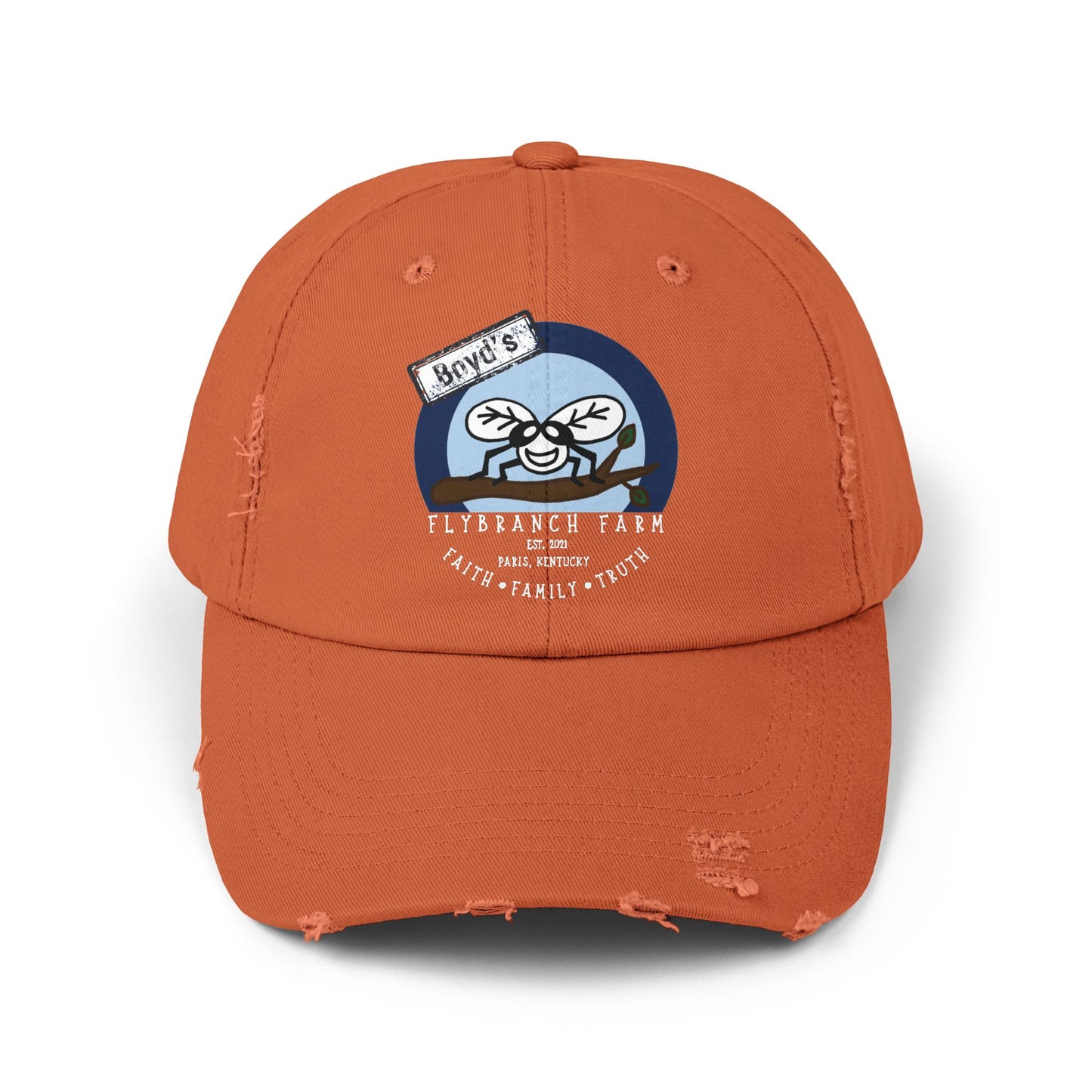 Flybranch Farm Logo Distressed Cap