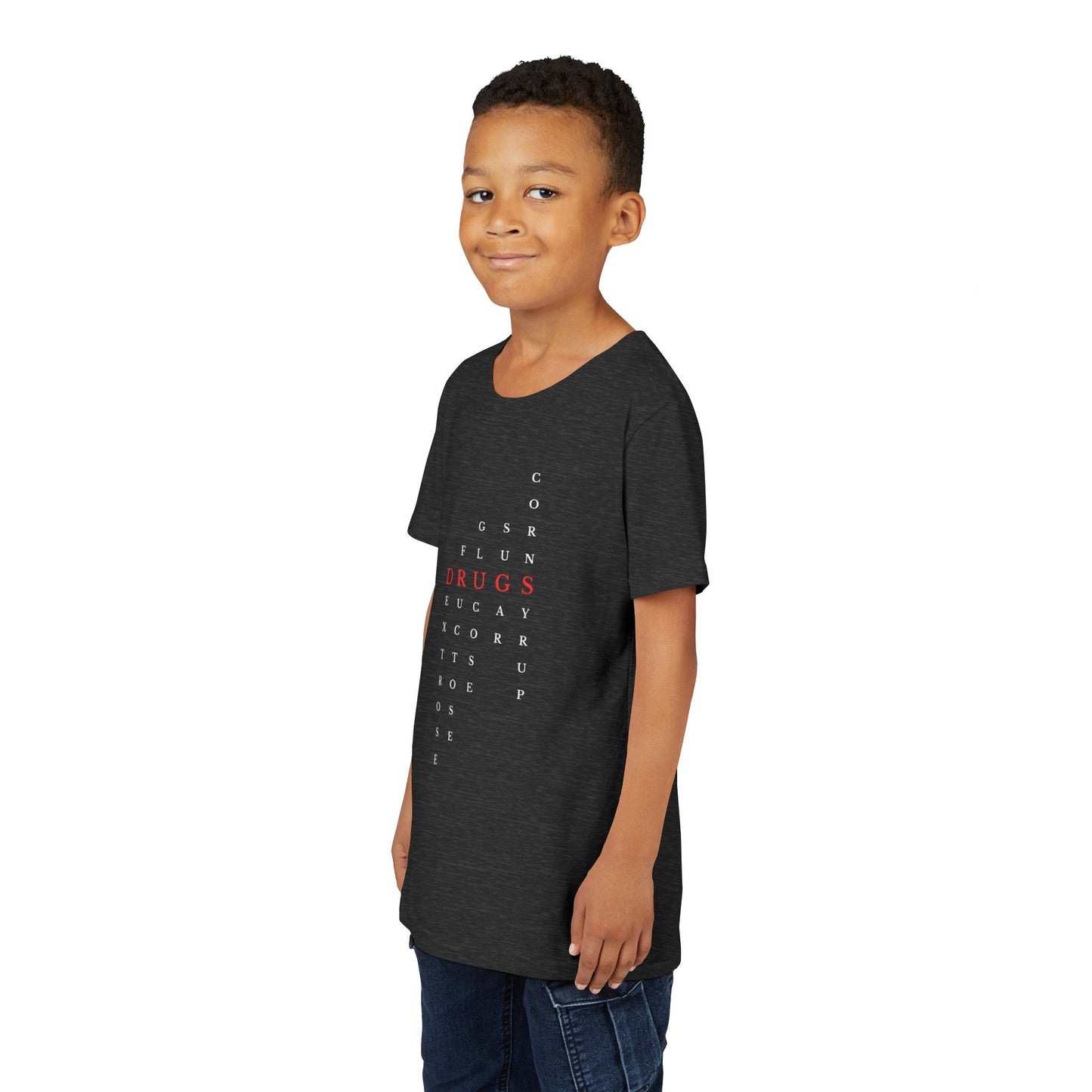 Youth DRUGS (Sugar) Acronym Short Sleeve T-shirt