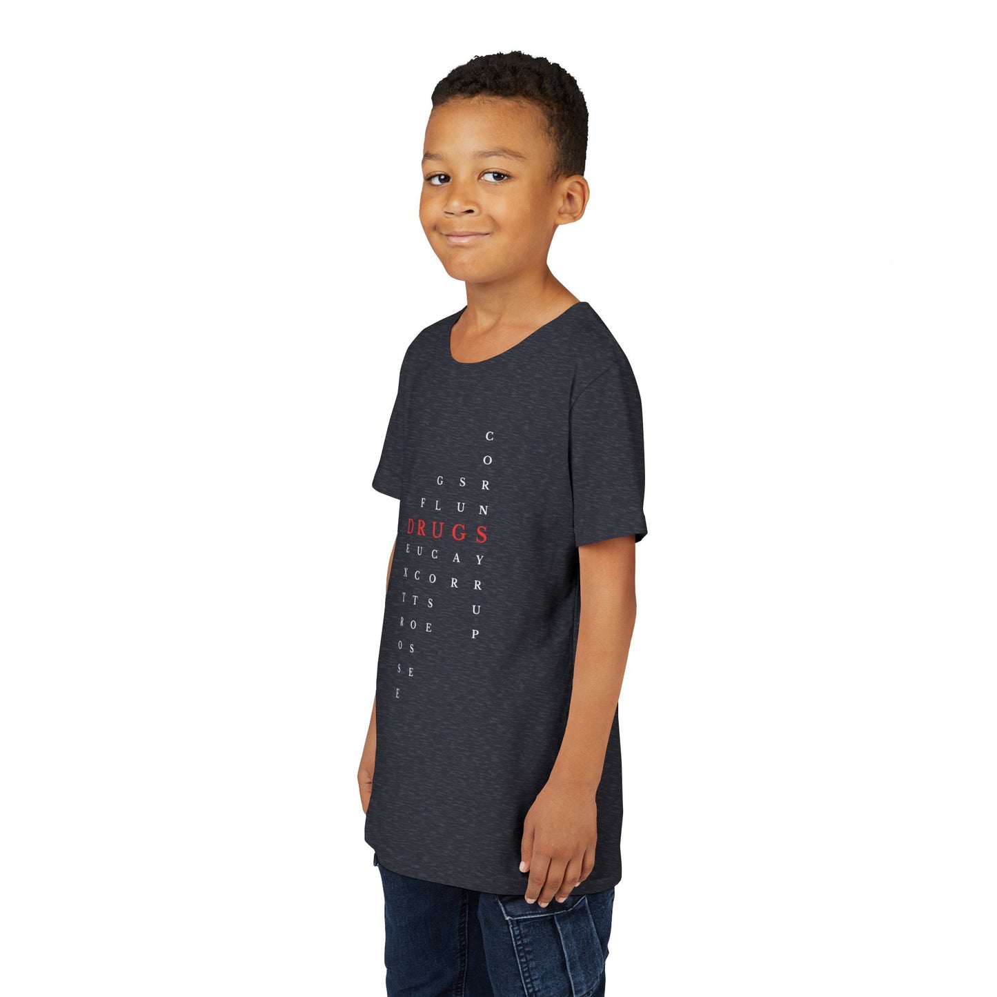 Youth DRUGS (Sugar) Acronym Short Sleeve T-shirt