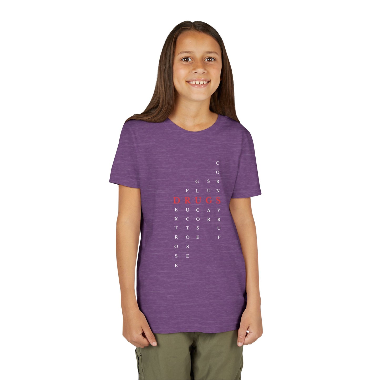 Youth DRUGS (Sugar) Acronym Short Sleeve T-shirt