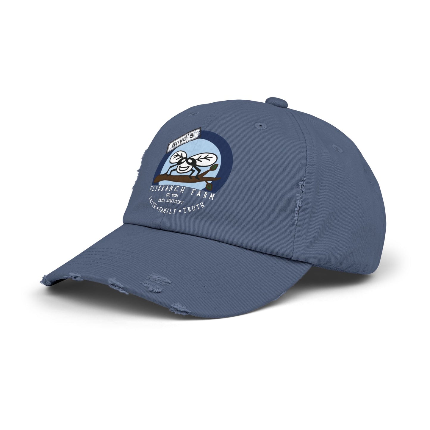 Flybranch Farm Logo Distressed Cap
