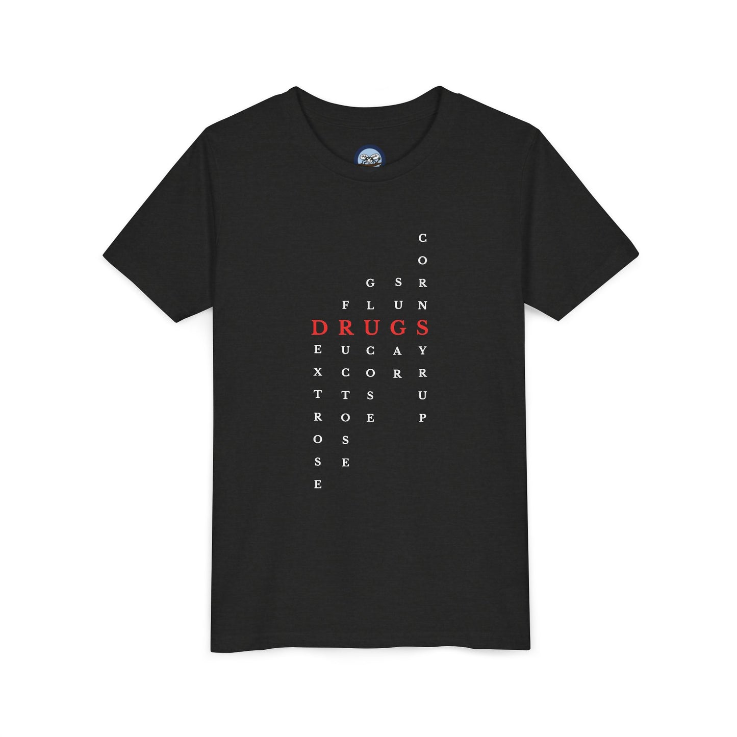 Youth DRUGS (Sugar) Acronym Short Sleeve T-shirt