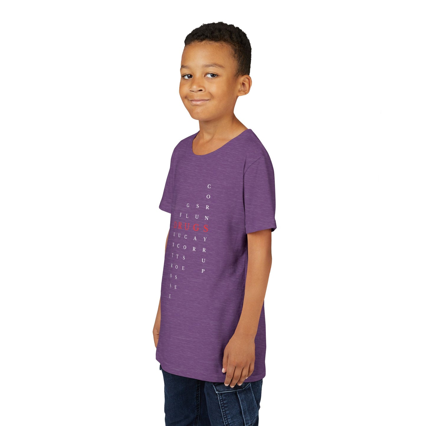 Youth DRUGS (Sugar) Acronym Short Sleeve T-shirt