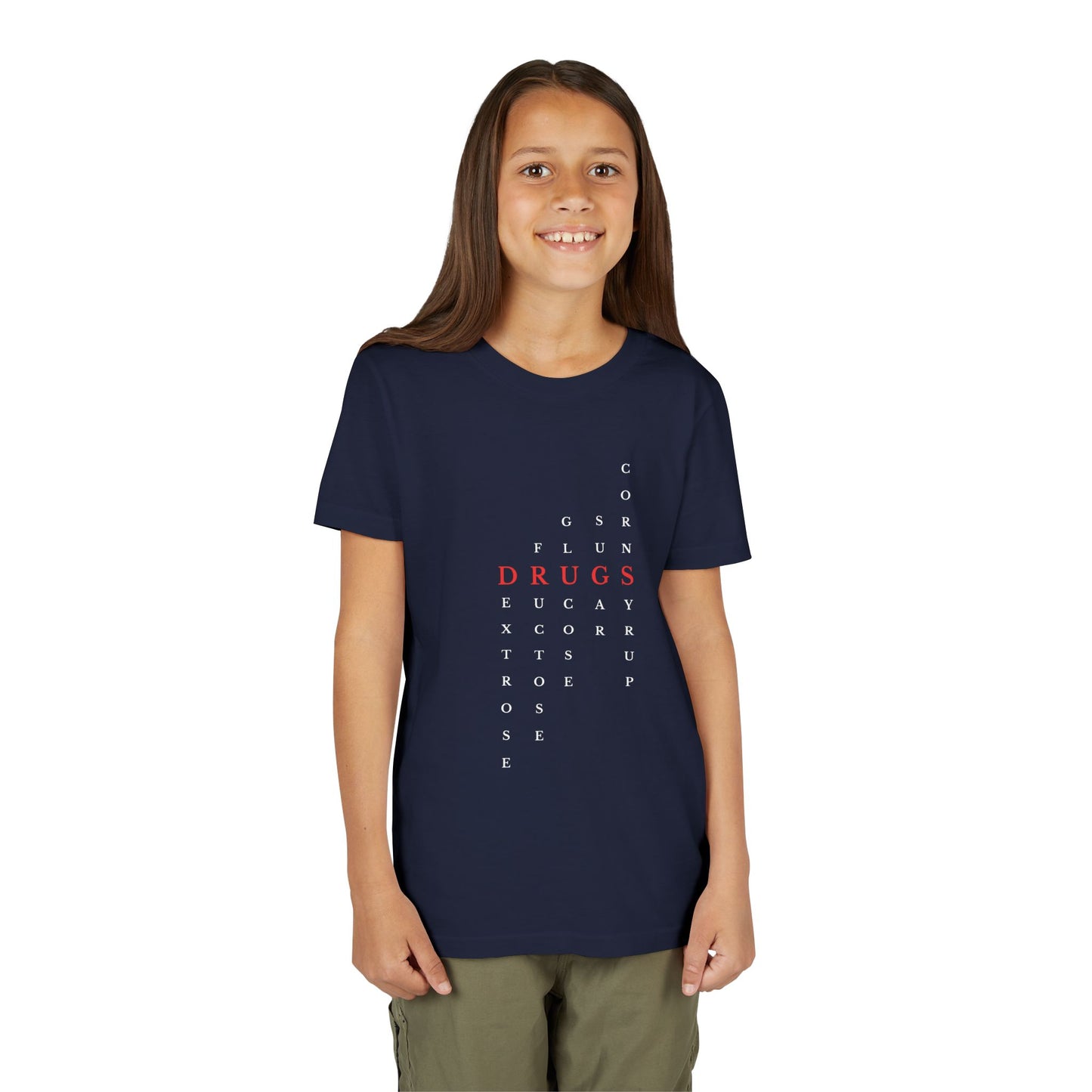 Youth DRUGS (Sugar) Acronym Short Sleeve T-shirt