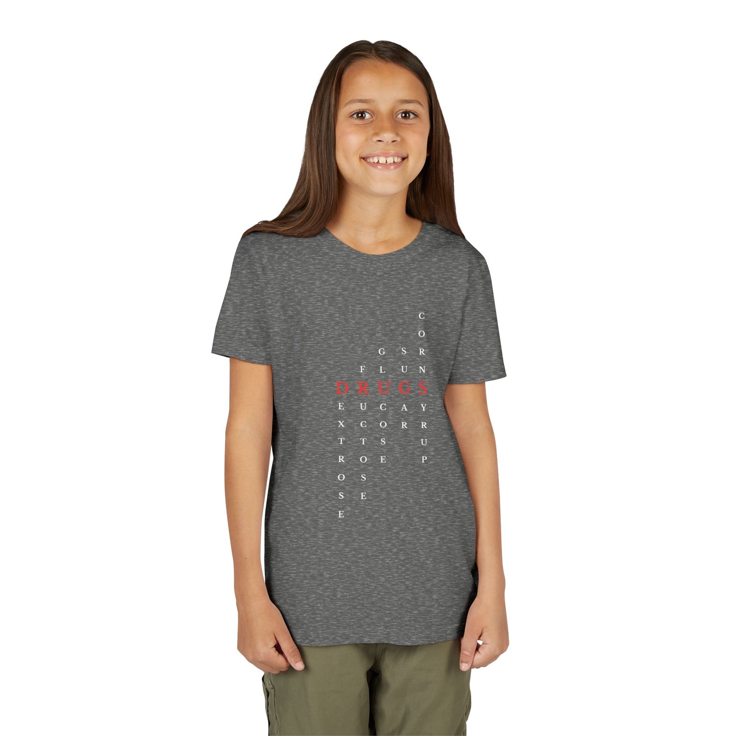 Youth DRUGS (Sugar) Acronym Short Sleeve T-shirt
