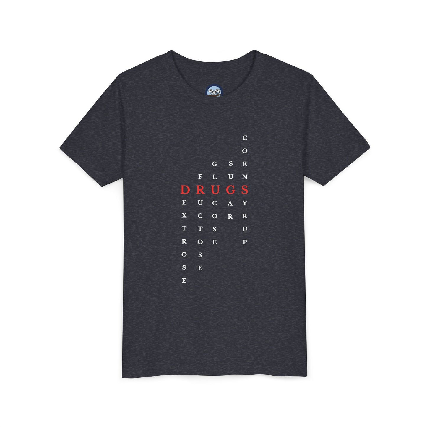 Youth DRUGS (Sugar) Acronym Short Sleeve T-shirt