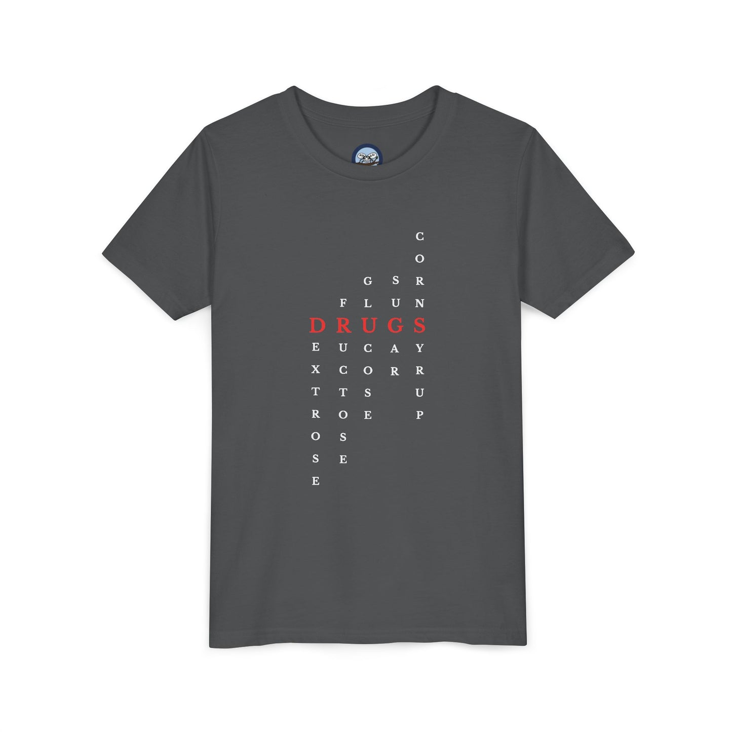 Youth DRUGS (Sugar) Acronym Short Sleeve T-shirt