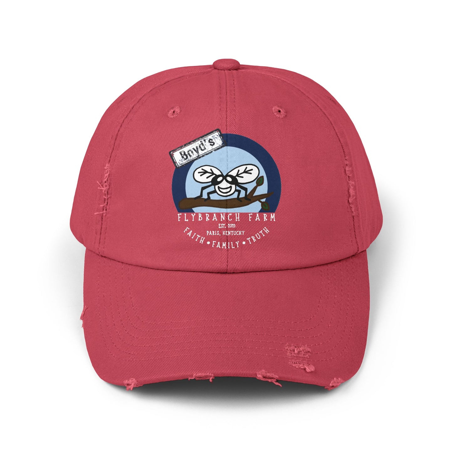 Flybranch Farm Logo Distressed Cap