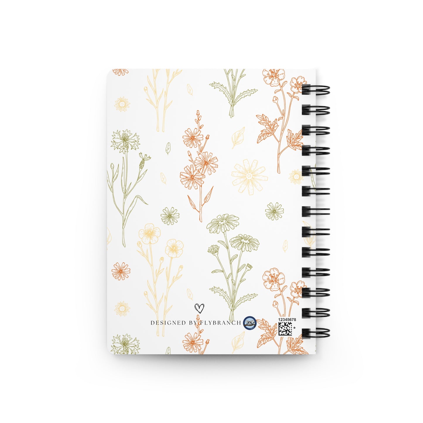 Floral Highland Cow Psalm 23 Spiral Notebook