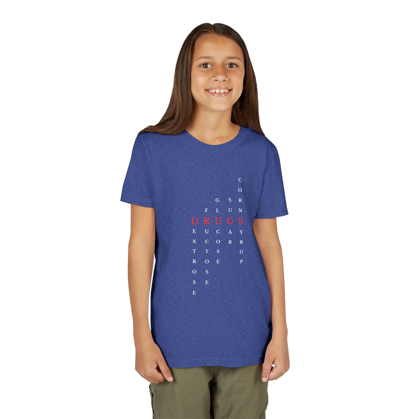 Youth DRUGS (Sugar) Acronym Short Sleeve T-shirt