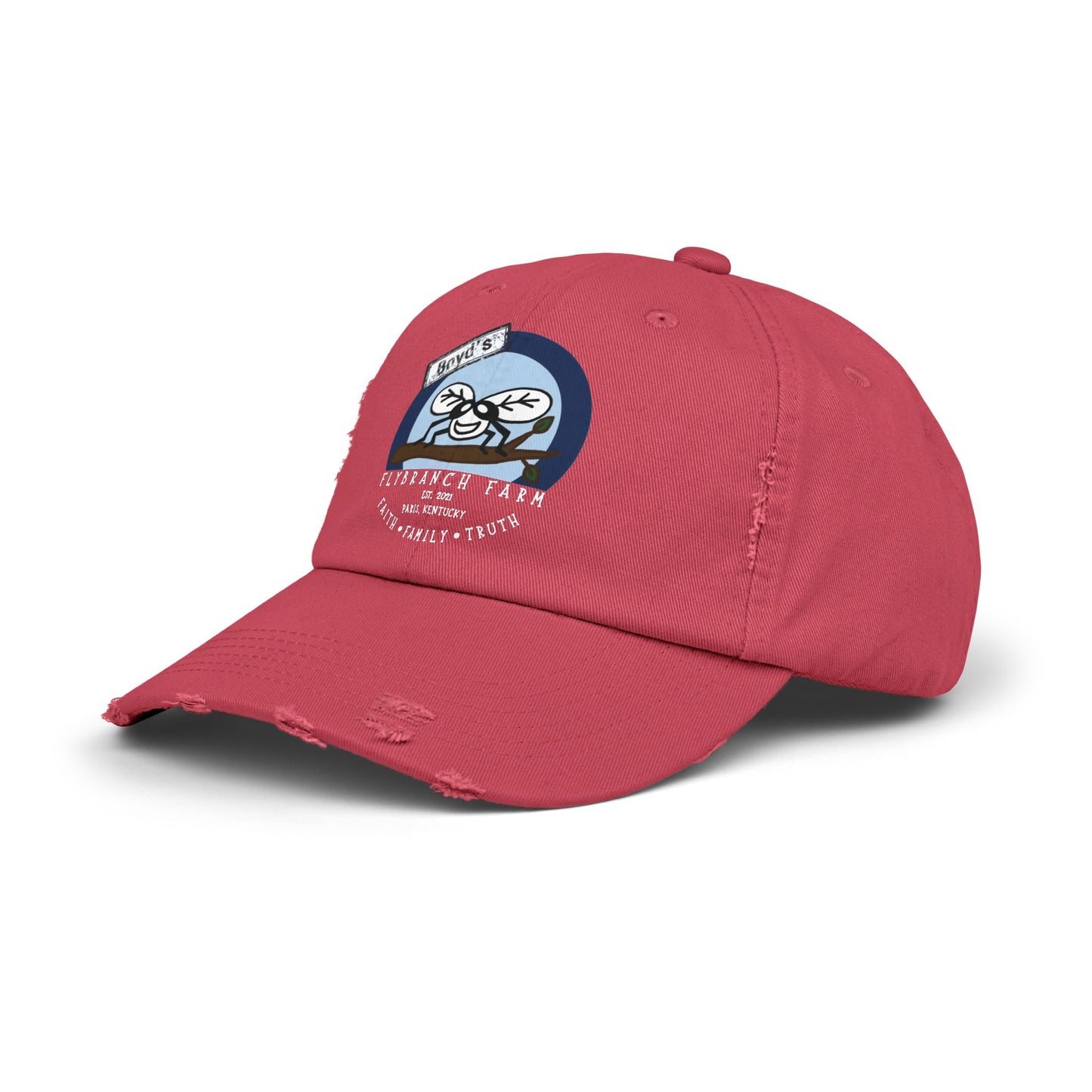 Flybranch Farm Logo Distressed Cap