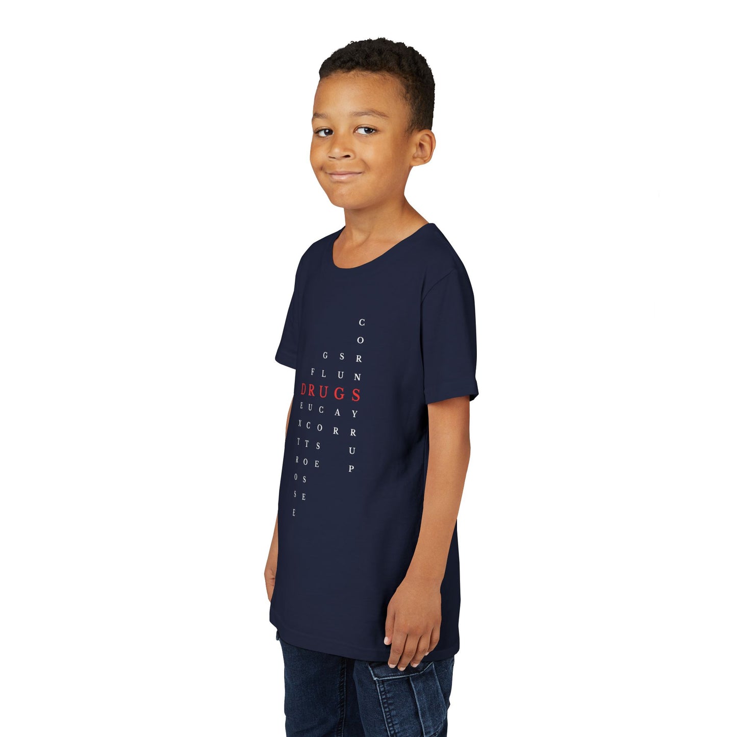 Youth DRUGS (Sugar) Acronym Short Sleeve T-shirt