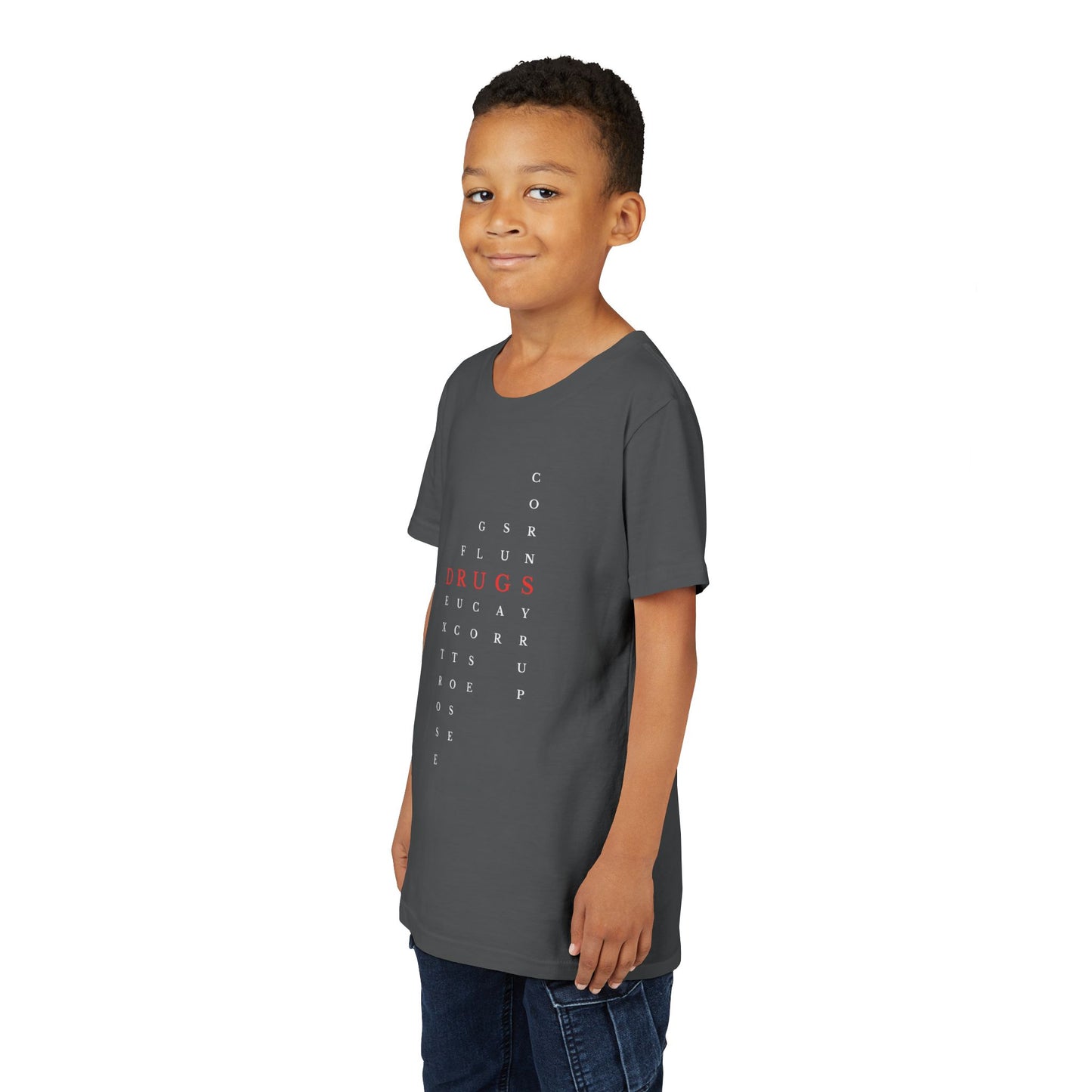 Youth DRUGS (Sugar) Acronym Short Sleeve T-shirt