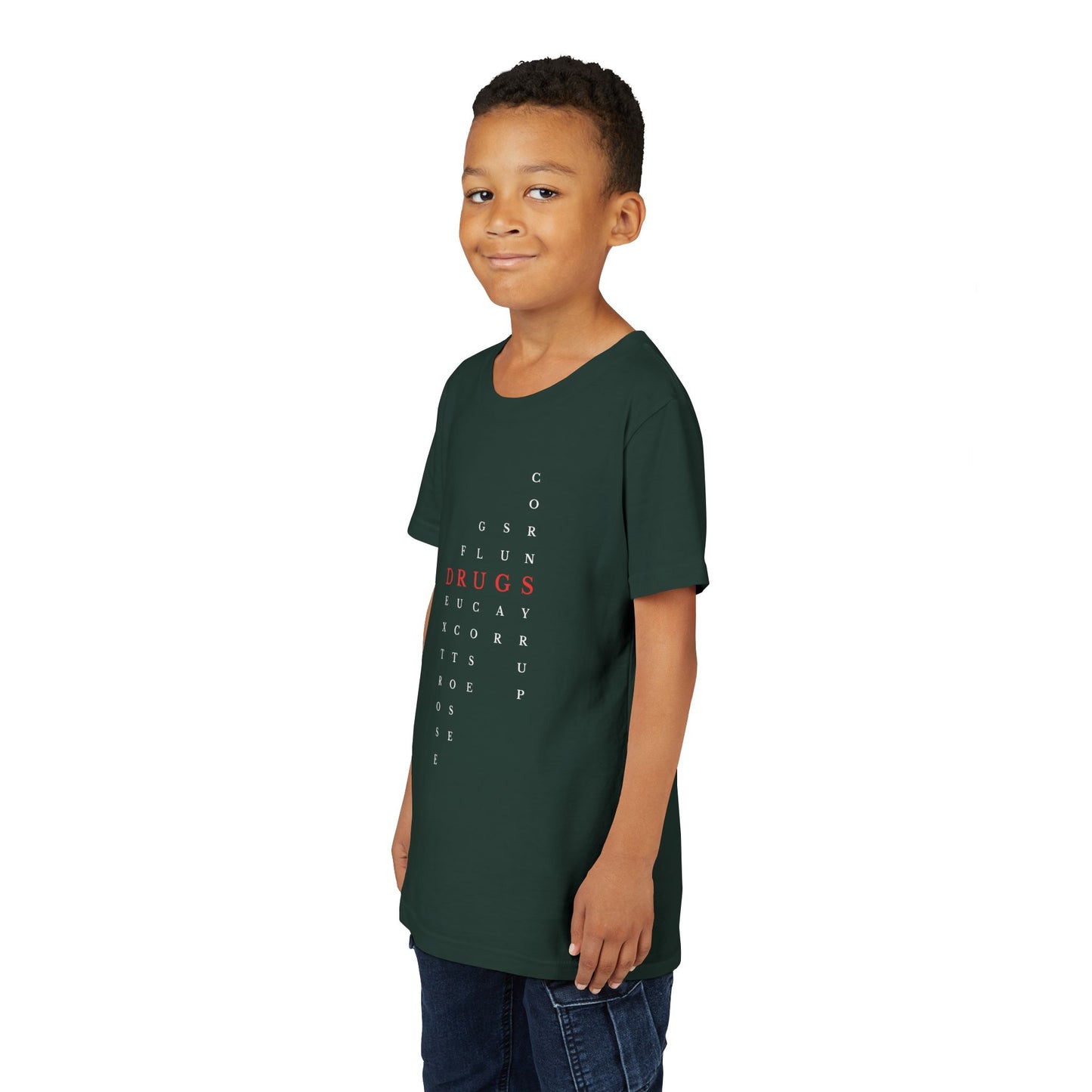 Youth DRUGS (Sugar) Acronym Short Sleeve T-shirt