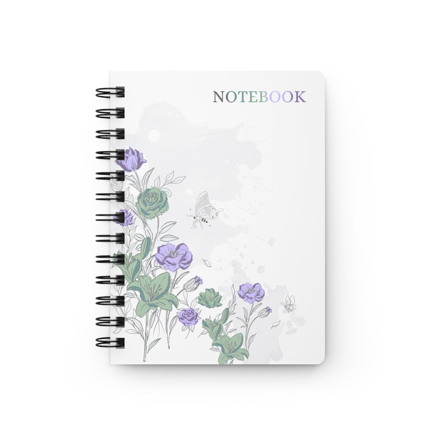 Floral Butterfly Spiral Notebook