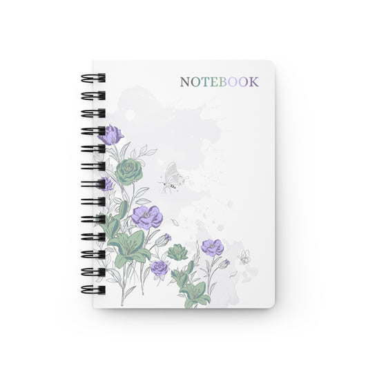 Floral Butterfly Spiral Notebook