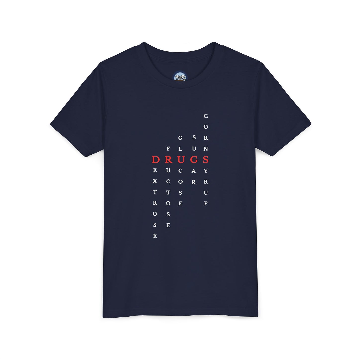 Youth DRUGS (Sugar) Acronym Short Sleeve T-shirt