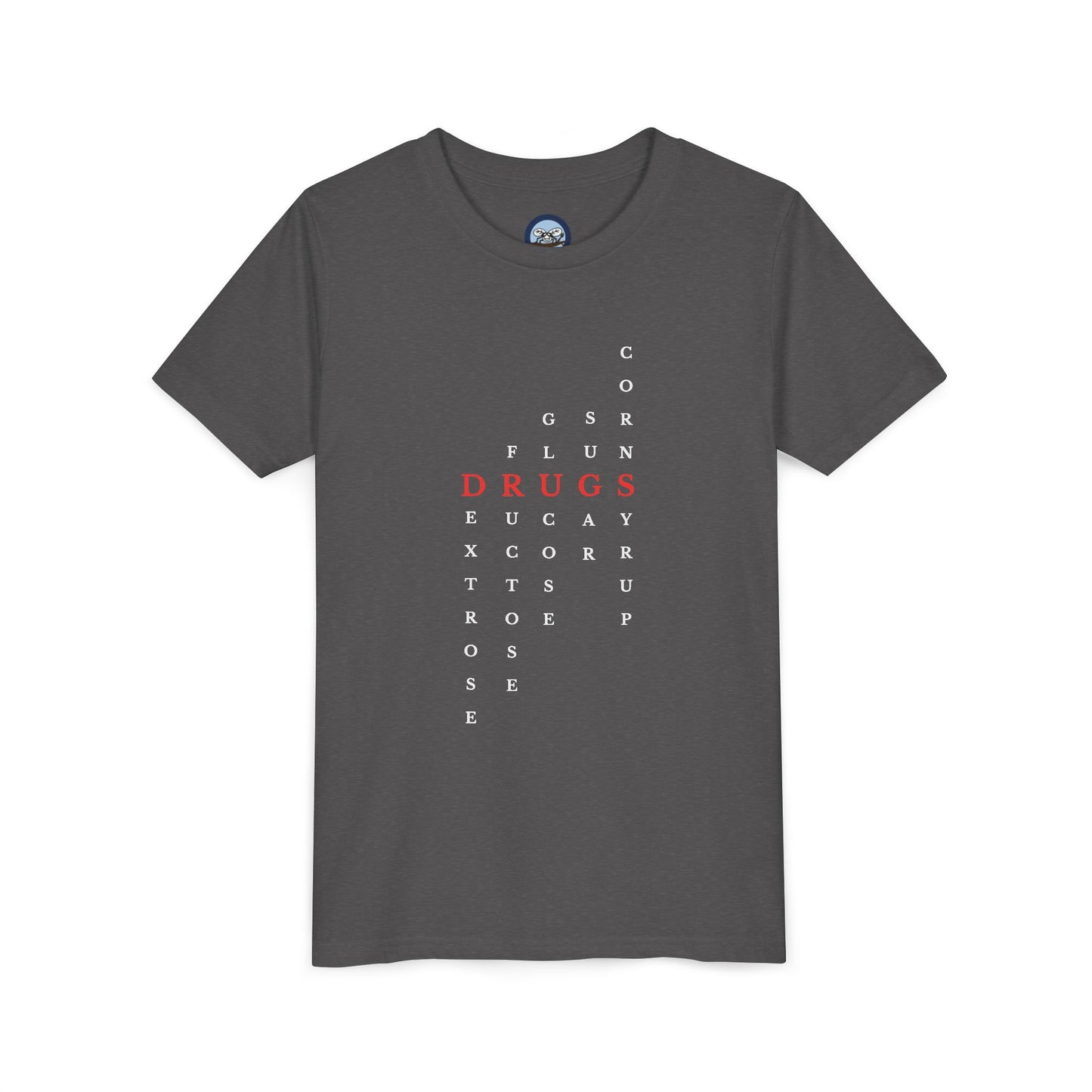 Youth DRUGS (Sugar) Acronym Short Sleeve T-shirt