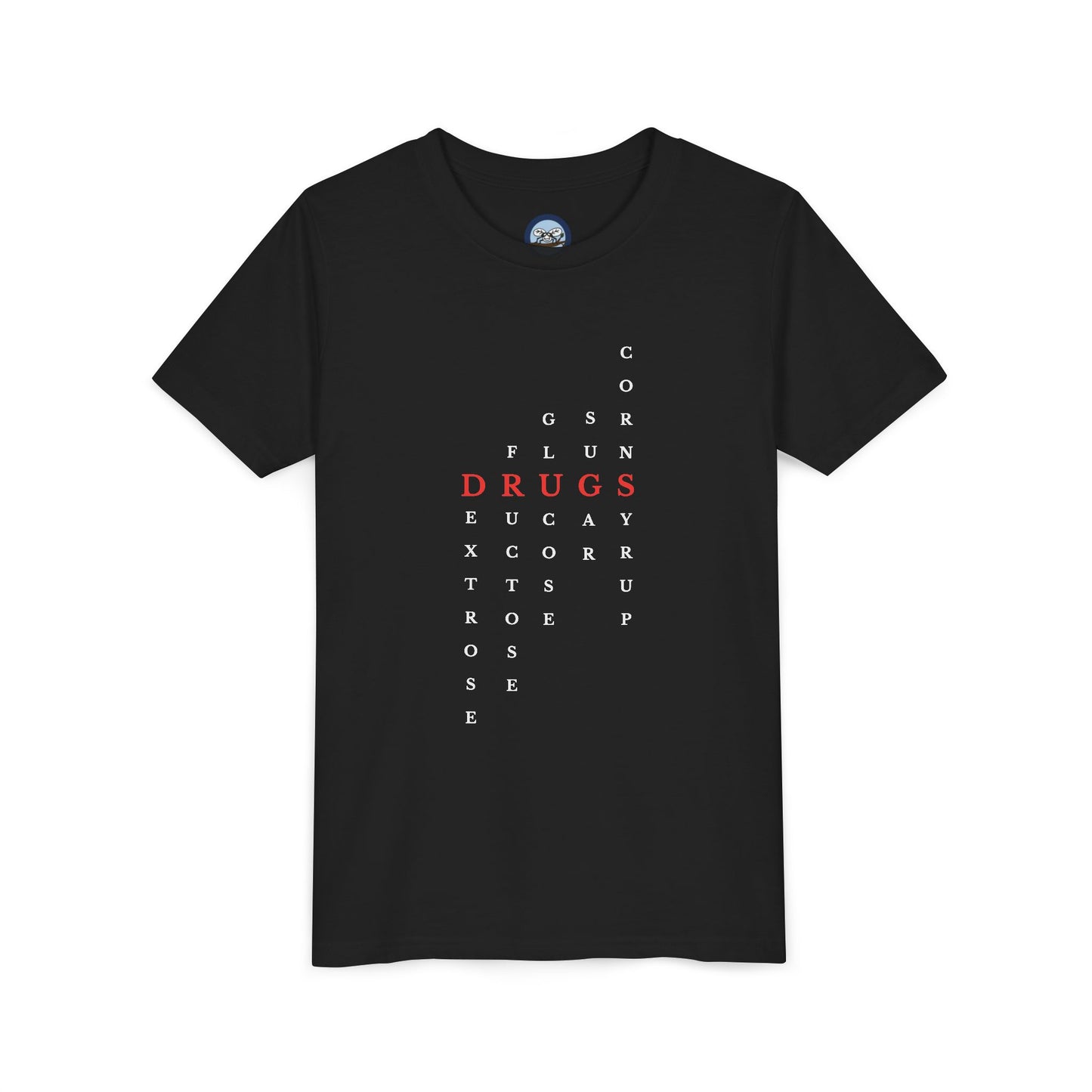 Youth DRUGS (Sugar) Acronym Short Sleeve T-shirt