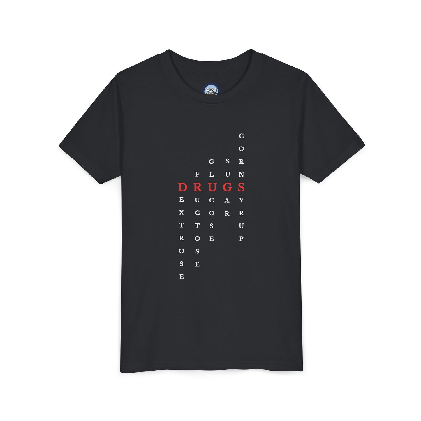 Youth DRUGS (Sugar) Acronym Short Sleeve T-shirt
