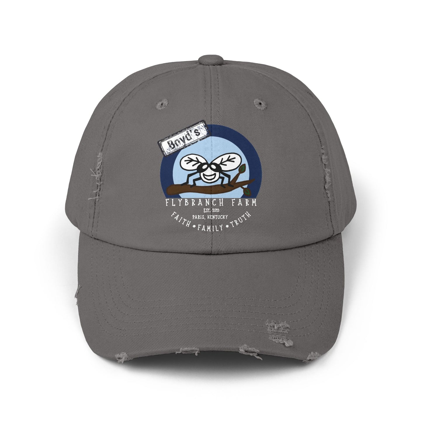 Flybranch Farm Logo Distressed Cap
