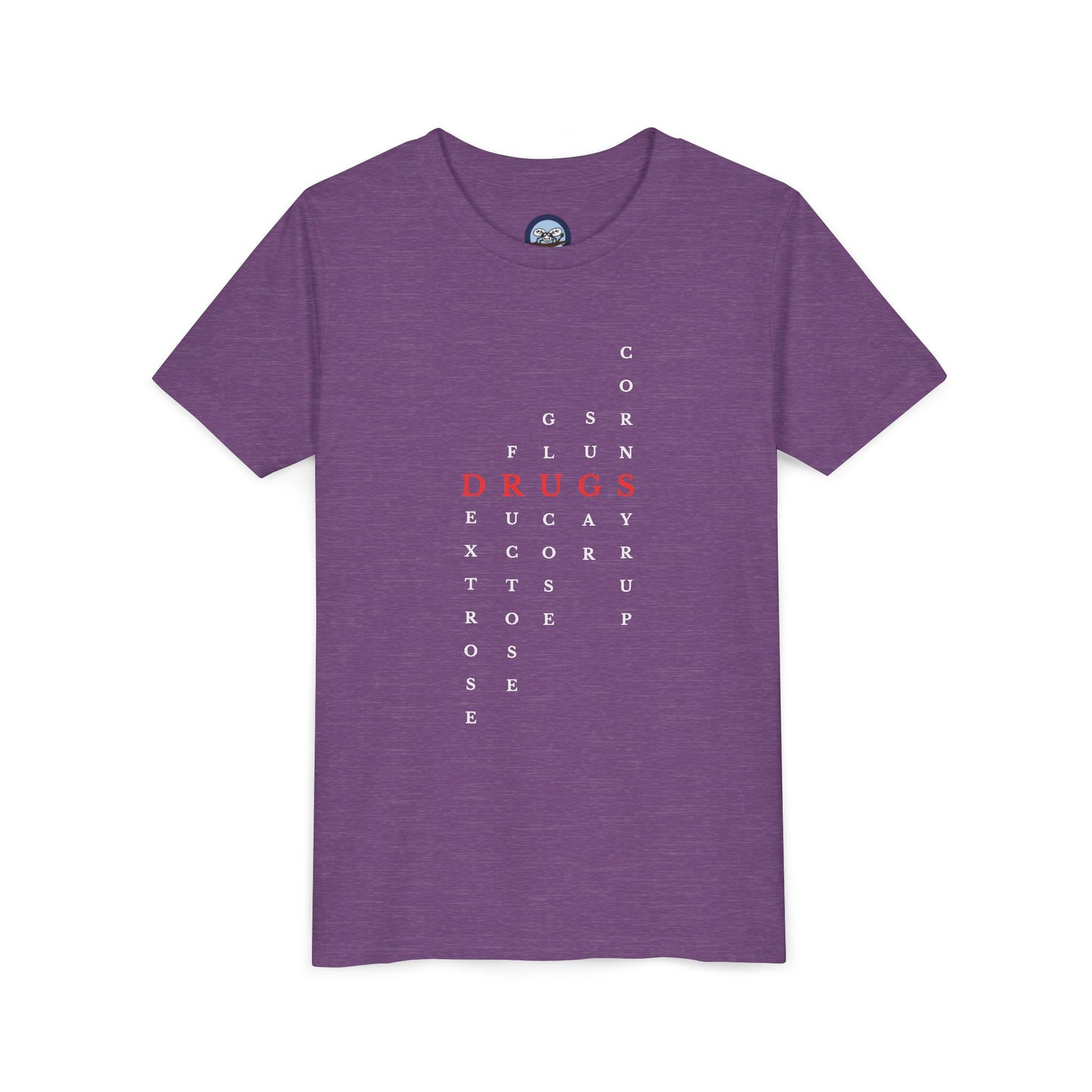 Youth DRUGS (Sugar) Acronym Short Sleeve T-shirt